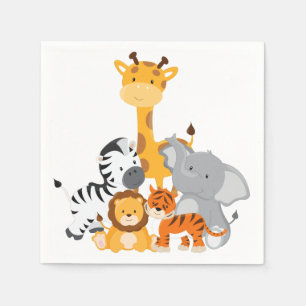 Niedliches Jungle Baby Animal Paper Napkins Serviette