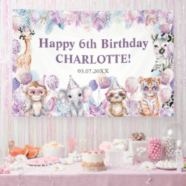 Niedliches Jungle Party Tiere Safari Geburtstag Hi Banner