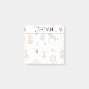 Niedliches Jungle-Regenwald-Muster Post-it Klebezettel