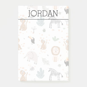 Niedliches Jungle-Regenwald-Muster Post-it Klebezettel