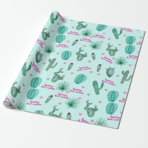 Niedliches Kaktus-Grünbuch Geschenkpapier