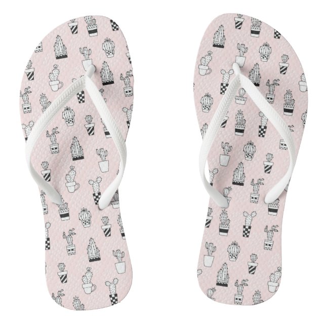 Niedliches Kaktus-Muster Flip Flops (Fußbett)