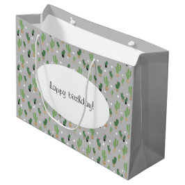 Niedliches Kaktus Muster Mit Monogramm Große Geschenktüte