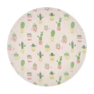 Niedliches Kaktus-Muster Schneidebrett