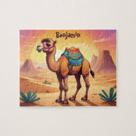 Niedliches Kamel in der Wüste Personalisierte Kind Puzzle