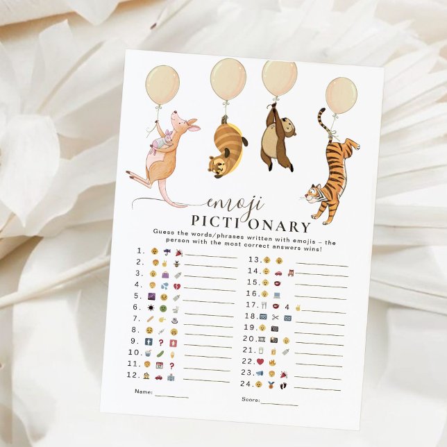 Niedliches Kangaroo Emoji Pictionary Baby Showspie (Von Creator hochgeladen)