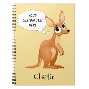 Niedliches Kangaroo individuelle Name- und Texthef Notizblock