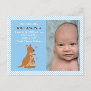 Niedliches Kangaroo Joey Baby Foto Geburtshinweise Ankündigung