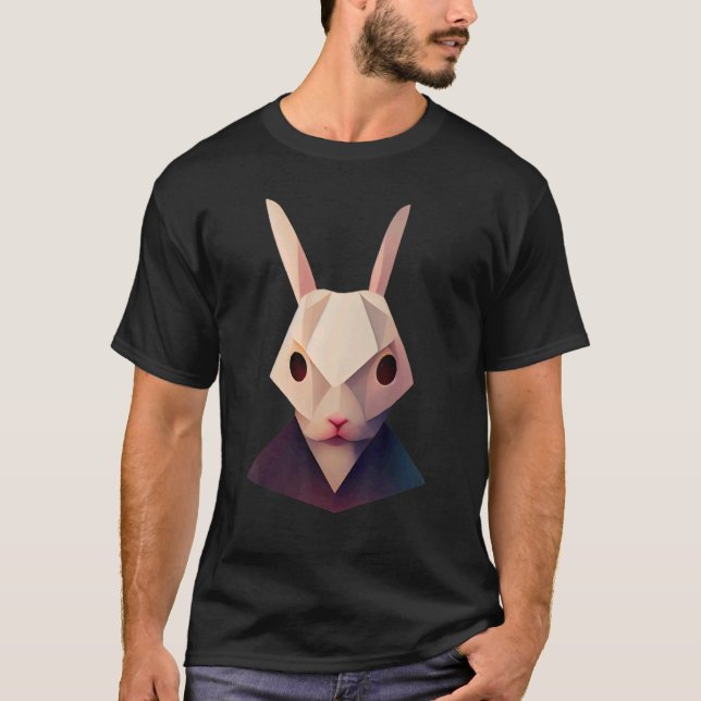 Niedliches Kangaroo Kopf Polygon Low Poly Tier T-Shirt (Vorderseite)