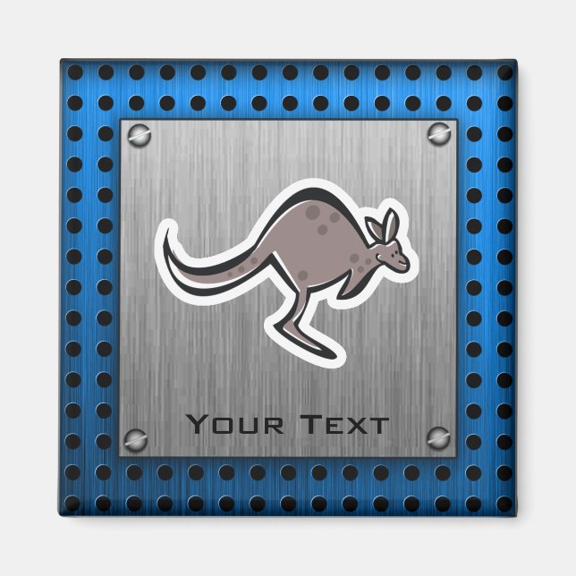 Niedliches Kangaroo; Metallaussehen Magnet (Vorne)