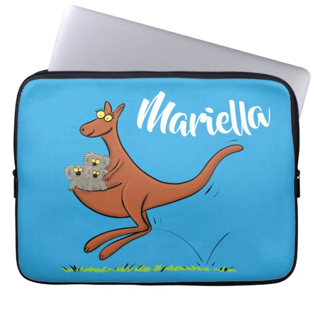 Niedliches Kangaroo mit koalas-Cartoon Laptopschutzhülle (Vorderseite)