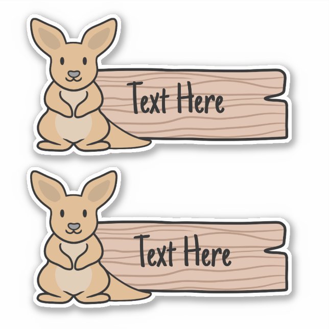 Niedliches Kangaroo-Siegel Aufkleber (Vorderseite)