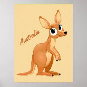 Niedliches Kangaroo-Textposter Poster
