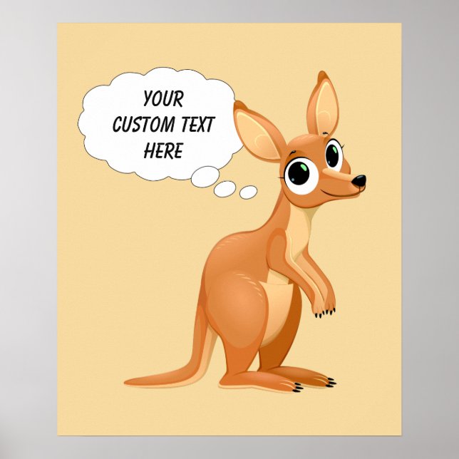 Niedliches Kangaroo-Textposter Poster (Vorne)