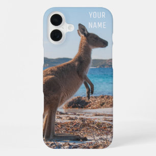Niedliches Känguru am Strand Sommer Australien iPhone 16 Plus Hülle