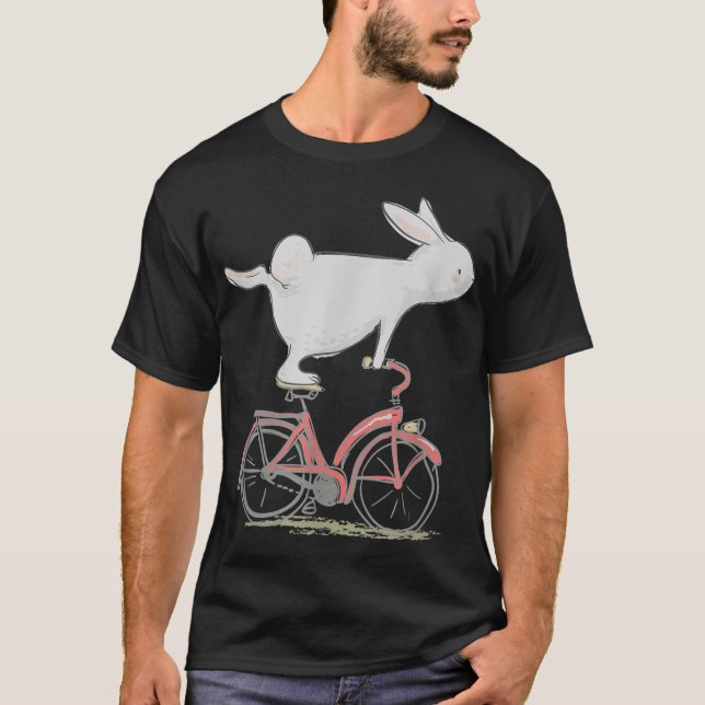 Niedliches Kaninchen auf dem Bike Fahrrad Fahrrad  T-Shirt (Vorderseite)