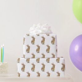 Niedliches Kaninchen auf Weiß Geschenkpapier
