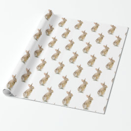 Niedliches Kaninchen auf Weiß Geschenkpapier