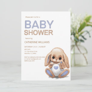 Niedliches Kaninchen, Babydusche Einladung