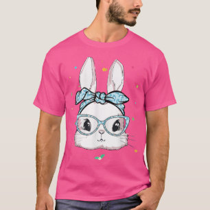 Niedliches Kaninchen Bunny Face Leopard Brille Hea T-Shirt