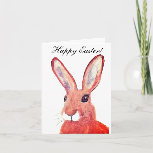Niedliches Kaninchen Bunny Hare Osterfest Spaß Dankeskarte (Vorderseite)