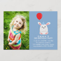 Niedliches Kaninchen Custom Foto Geburtstagsparty