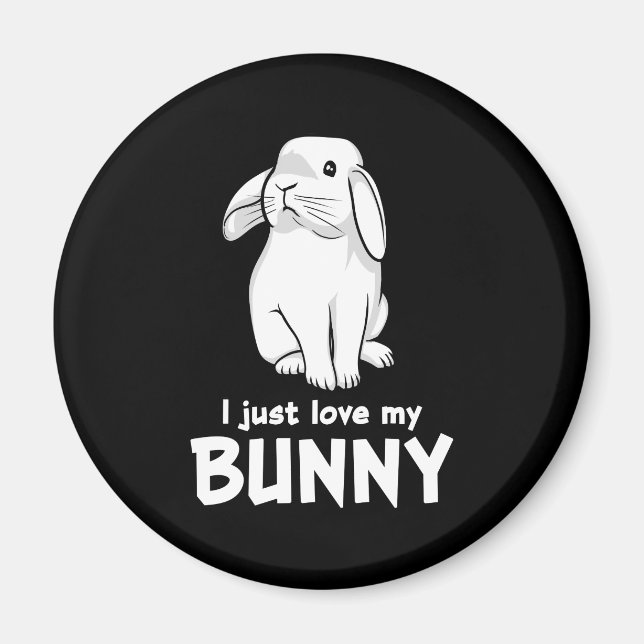 Niedliches Kaninchen, das ich nur Liebe mein Hasen Magnet (Vorne)