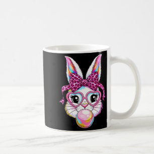 Niedliches Kaninchen-Gesicht Leopard Coquette Bril Kaffeetasse