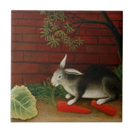 Niedliches Kaninchen (Haustier) (Henri Rousseau) Fliese
