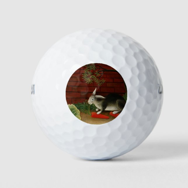 Niedliches Kaninchen (Haustier) (Henri Rousseau) Golfball (Vorderseite)