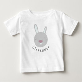 Niedliches Kaninchen mit benutzerdefinierbarem Nam Baby T-shirt