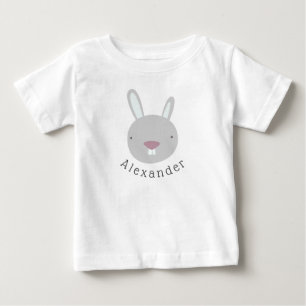 Niedliches Kaninchen mit benutzerdefinierbarem Nam Baby T-shirt