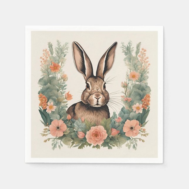 Niedliches Kaninchen mit Cogingcore Serviette (Vorderseite)
