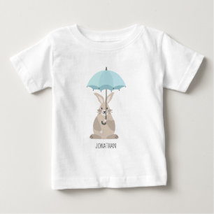Niedliches Kaninchen mit individuelle Name Baby T-shirt