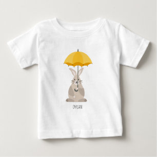 Niedliches Kaninchen mit individuelle Name Baby T-shirt