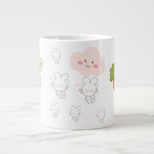 Niedliches Kaninchen mit Karotten-Kaffeetasse Li Jumbo-Tasse