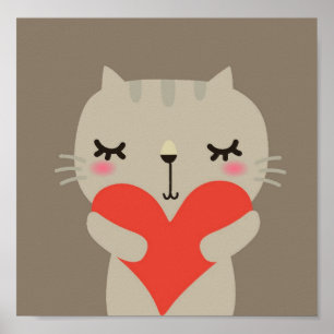 Niedliches Kaninchen mit Liebe Poster