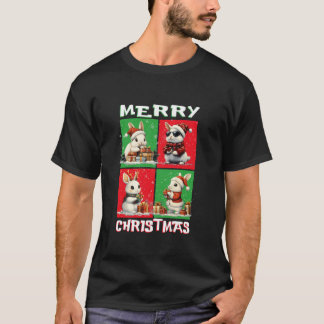 Niedliches Kaninchen Santa Animals Lover Frohe Wei T-Shirt