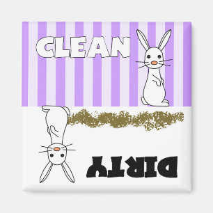 Niedliches Kaninchen-sauberer/schmutziger Magnet