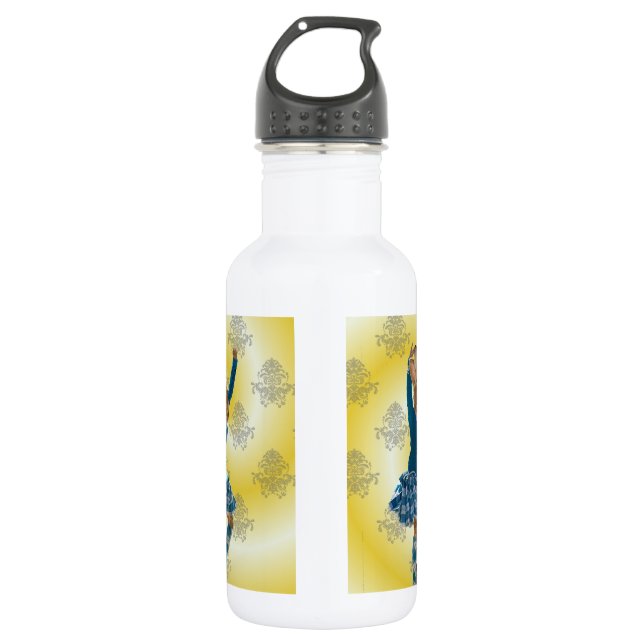 Niedliches Kaninchen schottischer Hochlandtänzer Edelstahlflasche (Vorderseite)