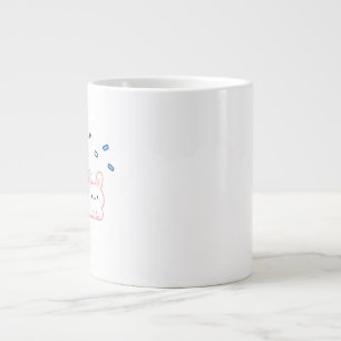 Niedliches Kaninchen unter zuckerigem Regen Jumbo-Tasse