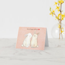 Niedliches Kaninchen Valentine Jubiläum Glück Karte
