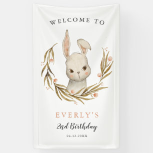 Niedliches Kaninchenmädchen Geburtstagsparty Banner