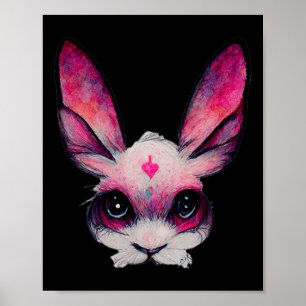 Niedliches Kaninchentier mit Farben - ein Mädchenh Poster
