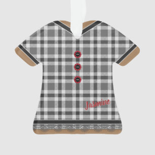 Niedliches, Kariertes Kleid mit Spitzentechnik, ku Ornament