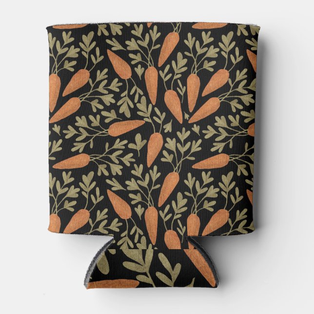 Niedliches Karottenhandgezeichnetes Muster Dosenkühler (Vorderseite)