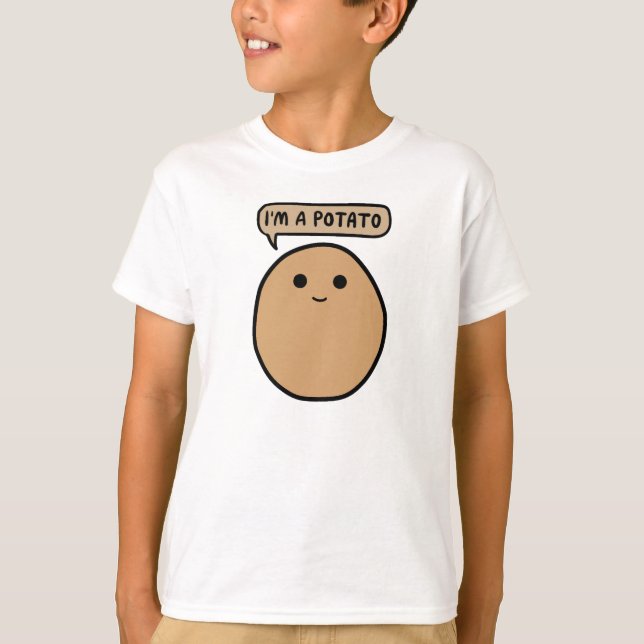 Niedliches Kartoffelmeme Ich bin Kartoffel T-Shirt (Vorderseite)
