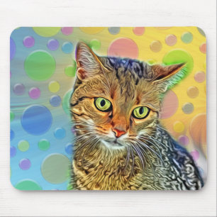 Niedliches Kätzchen - abstrakt - farbenfrohe Maler Mousepad