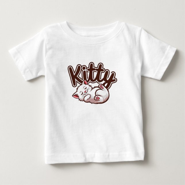 Niedliches Kätzchen Baby T-shirt (Vorderseite)