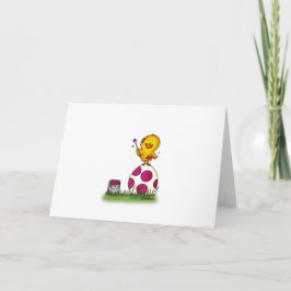 Niedliches Kätzchen färbt ein Ostereier von Feiertagskarte